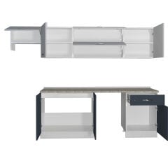 Decoraktiv Elite 280Y MDF Hazır Mutfak Dolabı Antrasit - Buz Gri