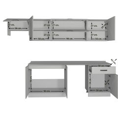 Decoraktiv Elite 280Y MDF Hazır Mutfak Dolabı Antrasit - Buz Gri