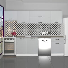 Decoraktiv Elite 280Y MDF Hazır Mutfak Dolabı Buz Gri