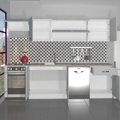 Decoraktiv Elite 280Y MDF Hazır Mutfak Dolabı Buz Gri