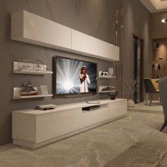 Decoraktiv Trendstyle 8YS Slm Tv Ünitesi Tv Sehpası Parlak Beyaz