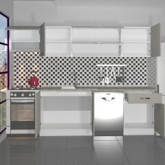 Decoraktiv Elite 280Y MDF Hazır Mutfak Dolabı Kumtaşı