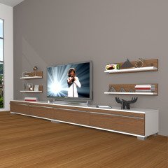 Decoraktiv Eko 360R Mdf Tv Ünitesi Tv Sehpası Beyaz - Ceviz