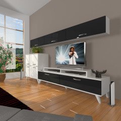 Decoraktiv Ekoflex 8 Slm Retro Tv Ünitesi Tv Sehpası Beyaz - Ceviz