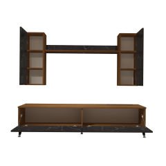 Decoraktiv Eko 7 Mdf Std Silver Tv Ünitesi Tv Sehpası Ceviz - Siyah Mermer