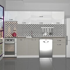 Decoraktiv Elite 280Y MDF Hazır Mutfak Dolabı Kumtaşı - Beyaz