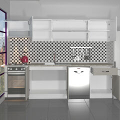 Decoraktiv Elite 280Y MDF Hazır Mutfak Dolabı Kumtaşı - Beyaz