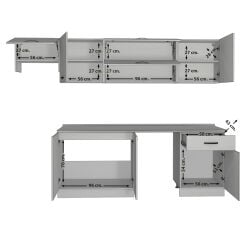 Decoraktiv Elite 280Y MDF Hazır Mutfak Dolabı Kumtaşı - Beyaz