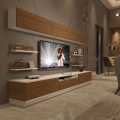 Decoraktiv Trendstyle 8YS Slm Tv Ünitesi Tv Sehpası Beyaz - Ceviz