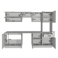 Decoraktiv Elite 280Y Ankastre Boy Dolaplı MDF Hazır Mutfak Dolabı Antrasit - Beyaz