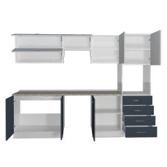 Decoraktiv Elite 280YQ Ankastre Boy Dolaplı MDF Hazır Mutfak Dolabı Antrasit - Beyaz