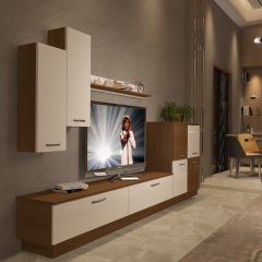 Decoraktiv Eko 6B Slm Dvd Tv Ünitesi Tv Sehpası Ceviz - Beyaz