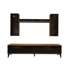 Decoraktiv Eko 7 Mdf Std Gold Tv Ünitesi Tv Sehpası Pera - Siyah