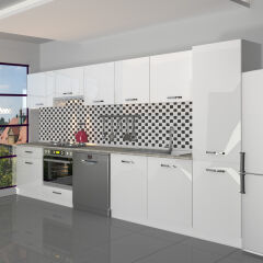 Decoraktiv Elite 325 Ankastre Fırın Modüllü MDF Hazır Mutfak Dolabı Parlak Beyaz