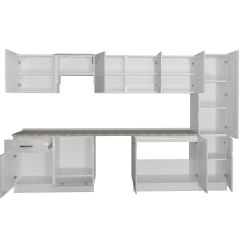 Decoraktiv Elite 325 Ankastre Fırın Modüllü MDF Hazır Mutfak Dolabı Parlak Beyaz