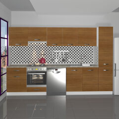 Decoraktiv Elite 325 Ankastre Fırın Modüllü MDF Hazır Mutfak Dolabı Ceviz
