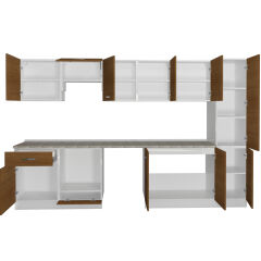 Decoraktiv Elite 325 Ankastre Fırın Modüllü MDF Hazır Mutfak Dolabı Ceviz