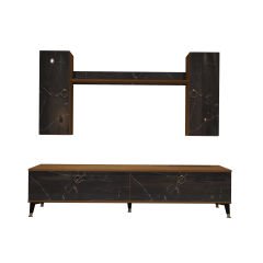 Decoraktiv Eko 7 Mdf Std Gold Tv Ünitesi Tv Sehpası Ceviz - Siyah Mermer