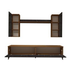 Decoraktiv Eko 7 Mdf Std Gold Tv Ünitesi Tv Sehpası Ceviz - Siyah Mermer