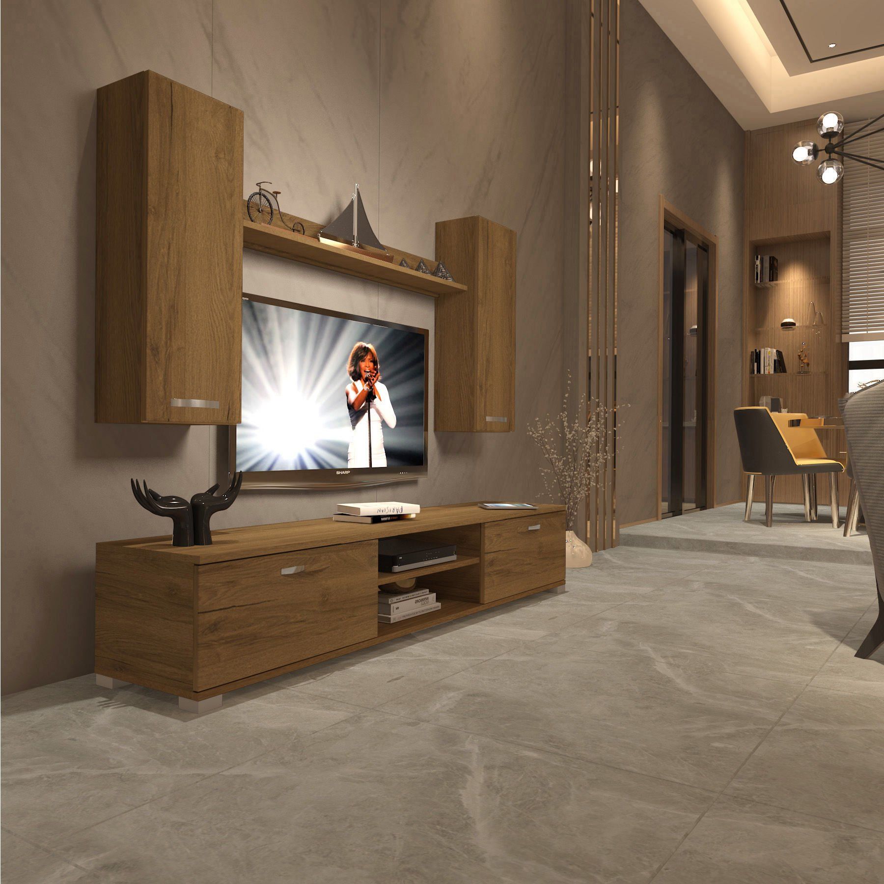 Decoraktiv Eko 7 Mdf Dvd Tv Ünitesi Tv Sehpası Pera