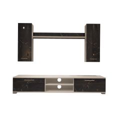 Decoraktiv Eko 7 Mdf Dvd Tv Ünitesi Tv Sehpası Beyaz - Siyah Mermer