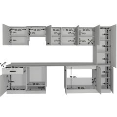 Decoraktiv Elite 325 Ankastre Fırın Modüllü MDF Hazır Mutfak Dolabı Antrasit