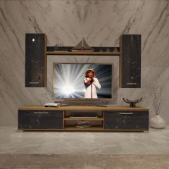 Decoraktiv Eko 7 Mdf Dvd Tv Ünitesi Tv Sehpası Pera - Siyah Mermer