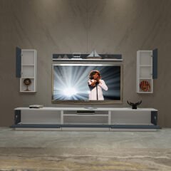 Decoraktiv Trendstyle 270DA Mdf Tv Ünitesi Tv Sehpası Beyaz - Antrasit