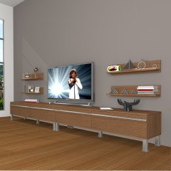 Decoraktiv Eko 360R Mdf Krom Ayaklı Tv Ünitesi Tv Sehpası Ceviz