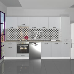 Decoraktiv Elite 325 Ankastre Fırın Modüllü MDF Hazır Mutfak Dolabı Buz Gri