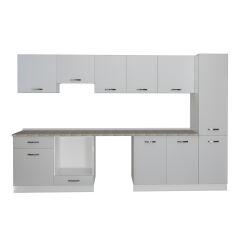 Decoraktiv Elite 325 Ankastre Fırın Modüllü MDF Hazır Mutfak Dolabı Buz Gri