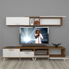 Decoraktiv Eko 5220 Slm Retro Tv Ünitesi Tv Sehpası Ceviz - Beyaz