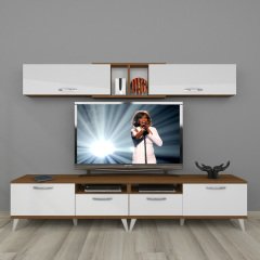Decoraktiv Eko 5220 Slm Retro Tv Ünitesi Tv Sehpası Ceviz - Beyaz