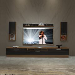 Decoraktiv Trendstyle 270DA Mdf Tv Ünitesi Tv Sehpası Ceviz - Siyah