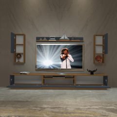 Decoraktiv Trendstyle 270DA Mdf Tv Ünitesi Tv Sehpası Ceviz - Antrasit