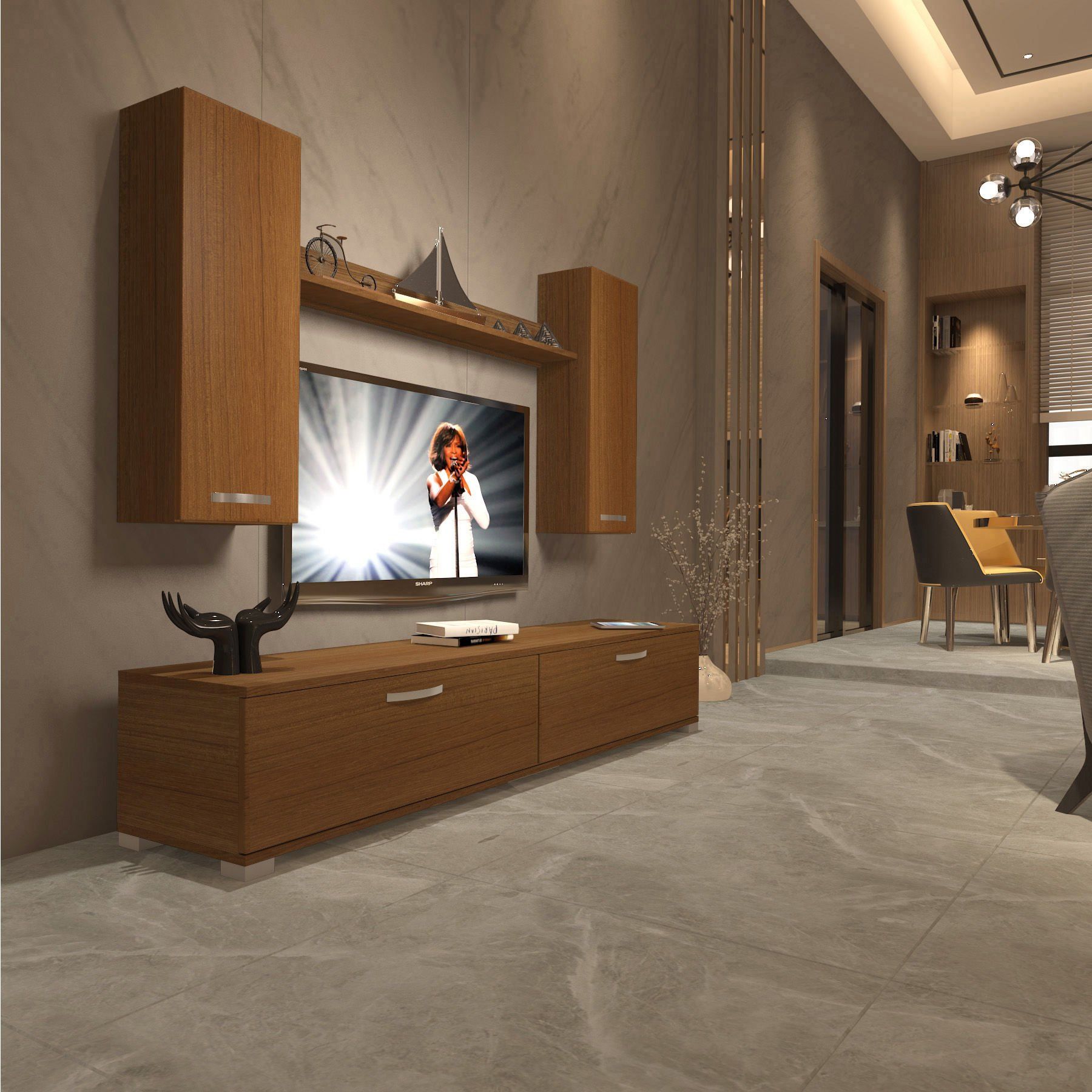 Decoraktiv Eko 7 Slm Std Tv Ünitesi Tv Sehpası Ceviz