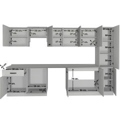 Decoraktiv Elite 325 Ankastre Fırın Modüllü MDF Hazır Mutfak Dolabı Kumtaşı - Beyaz