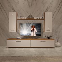 Decoraktiv Eko 7 Slm Std Tv Ünitesi Tv Sehpası Ceviz - Beyaz