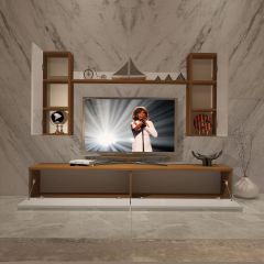 Decoraktiv Eko 7 Slm Std Tv Ünitesi Tv Sehpası Ceviz - Beyaz