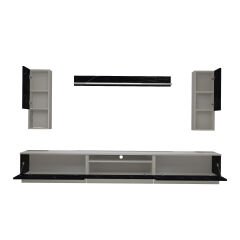 Decoraktiv Trendstyle 270DA Mdf Tv Ünitesi Tv Sehpası Beyaz - Siyah Mermer