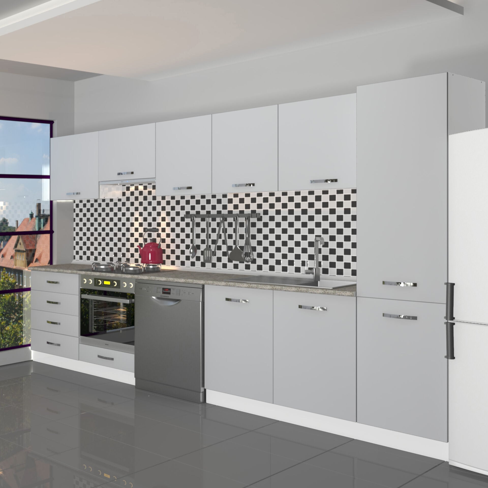 Decoraktiv Elite 325Q Ankastre Fırın Modüllü MDF Hazır Mutfak Dolabı