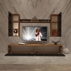 Decoraktiv Eko 7 Slm Std Tv Ünitesi Tv Sehpası Ceviz - Siyah