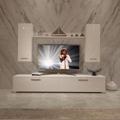 Decoraktiv Eko 7 Slm Std Tv Ünitesi Tv Sehpası Parlak Beyaz