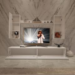Decoraktiv Eko 7 Slm Std Tv Ünitesi Tv Sehpası Parlak Beyaz