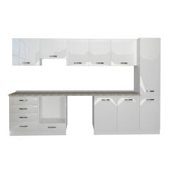 Decoraktiv Elite 325Q Ankastre Fırın Modüllü MDF Hazır Mutfak Dolabı Parlak Beyaz
