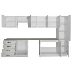 Decoraktiv Elite 325Q Ankastre Fırın Modüllü MDF Hazır Mutfak Dolabı Parlak Beyaz