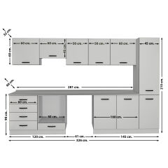 Decoraktiv Elite 325Q Ankastre Fırın Modüllü MDF Hazır Mutfak Dolabı Parlak Beyaz