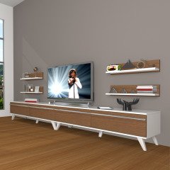 Decoraktiv Eko 360R Mdf Retro Tv Ünitesi Tv Sehpası Beyaz - Ceviz