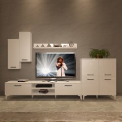 Decoraktiv Eko 6 Slm Dvd Silver Tv Ünitesi Tv Sehpası Parlak Beyaz