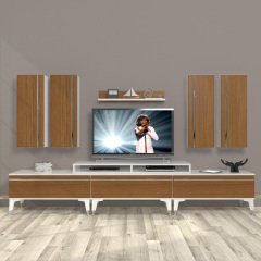 Decoraktiv Ekoflex 8D Mdf Silver Tv Ünitesi Tv Sehpası Beyaz - Ceviz